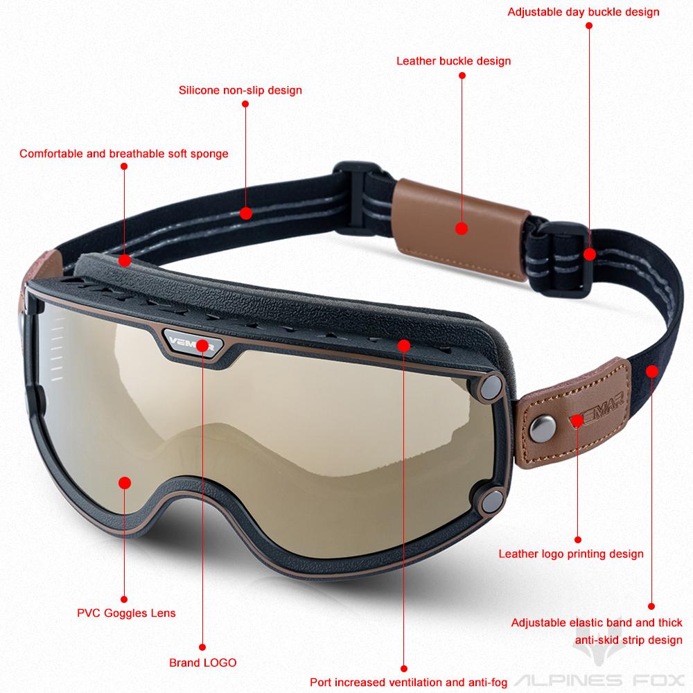 Motorcycle Helmet Goggles Retro Locomotive Motorbike Riding Cycling Sunglasses Windproof Anti Sand Off-road Universal Glasses