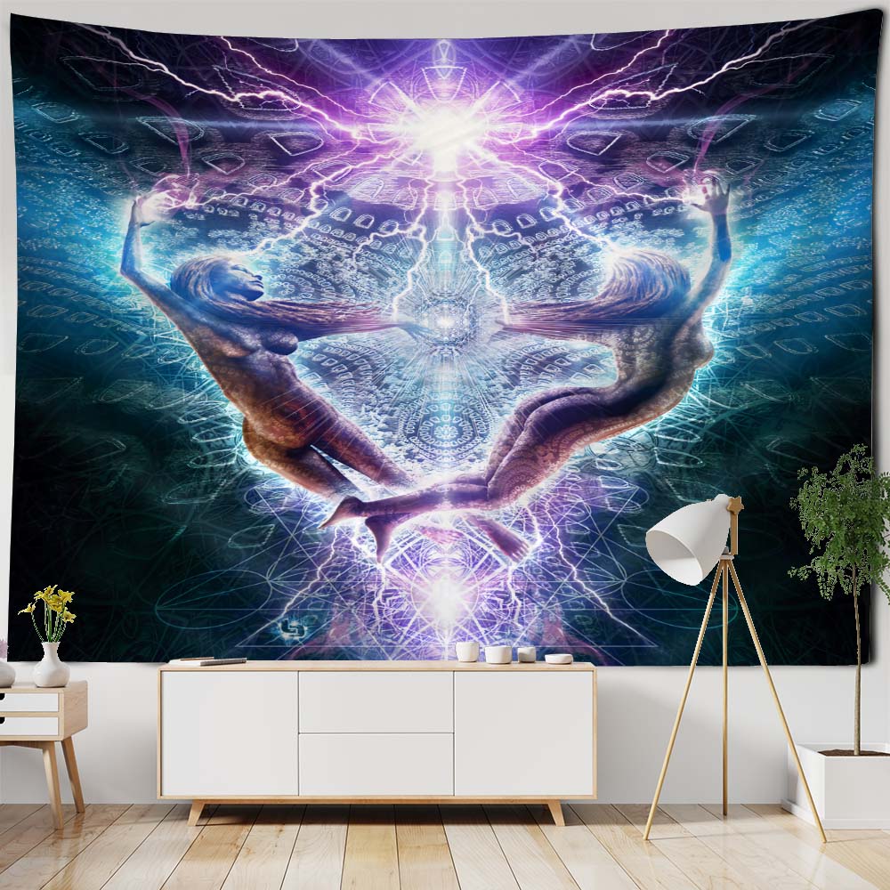 Laeacco японский гобелен с цветением вишни розовый настенное крепление Фудзи гобелен — фото 3