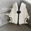 European thick-soled little white shoes for women's 2025 spring new leather versatile casual board shoes to increase the height of versatile fashion s