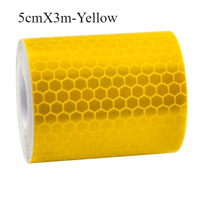 Bande Réfléchissante pour Voiture 5cmX3m Décoration Autocollants Avertissement Sécurité Voiture Film Bande Réfléchissante Réflecteur Voiture Autocollant Accessoires Voiture Extérieur