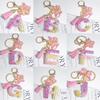 Fashion 26 English A-Z Initial Letter Resin Keychain Cute Butterfly Tassel Keyring Backpack Charm Pendent Accessories Gift