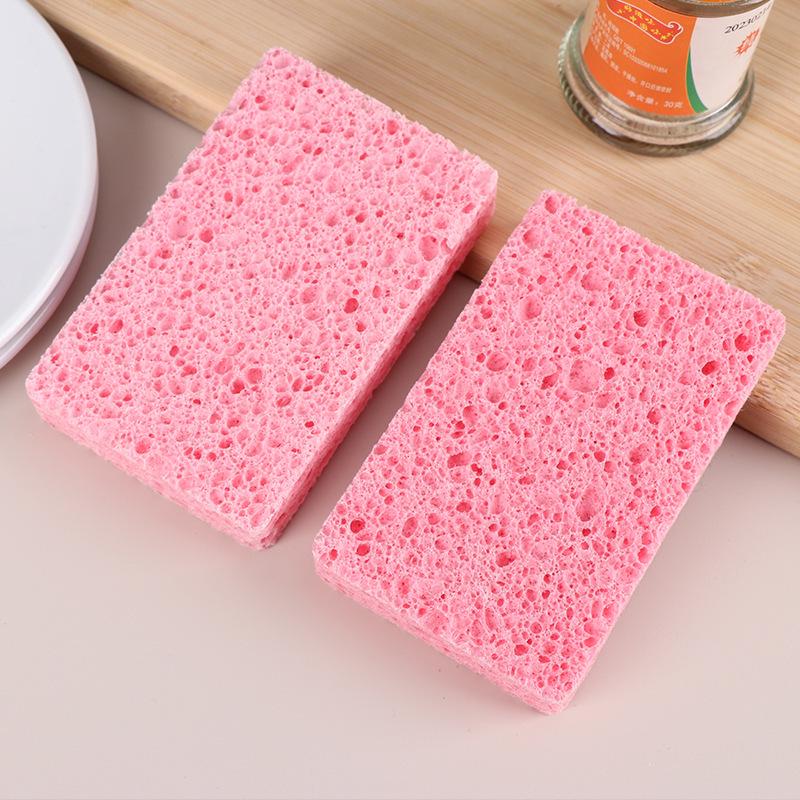 

Highly Absorbent Wood Pulp Cotton Sponge - Versatile Dishwashing, Wiping & Cleaning Cloth; Resistant to Oil 11x7x1cm рожевий