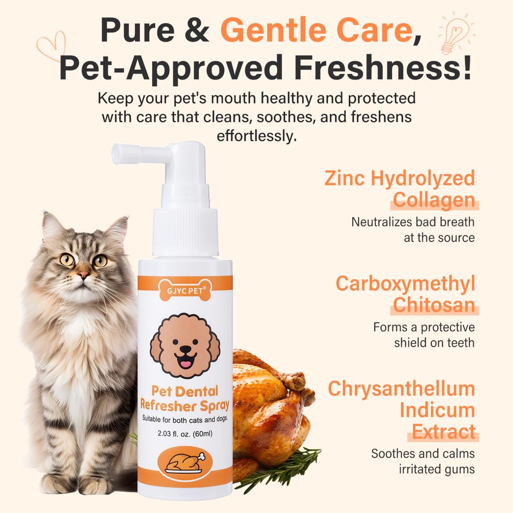 GJYC PET Roast Chicken Pet Oral Fresh Spray Cleanses Teeth Freshens Breath Removes Odors For Dogs Cats