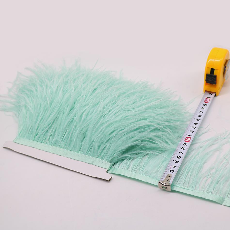 Feder1Meter Bunte Natürliche Straußenfedern Fransenbesatz 8-10CM 10-15CM Band Feder für Haare Kleidung Hochzeitsdekoration Nähbesatz
