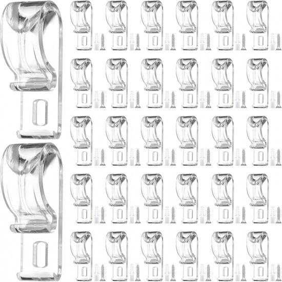 Barydat Roller Shade Clear Safety Chain and Cord Guide Curtain P Clip Blind Cord Holder Fixation Hook Bead Chain Tension Device with Screws for