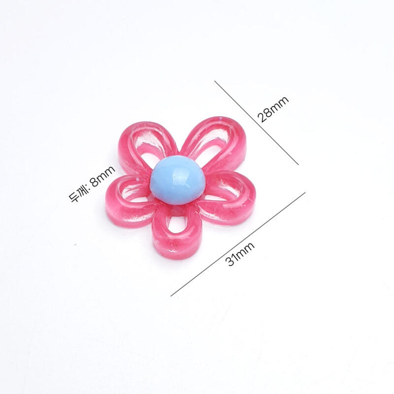 Translucent Acrylic Flower Keychain Material Accessory Supplies