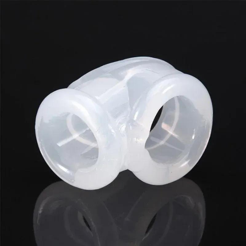 Anillo de Bondage Elástico para Escroto Anillo para Erección de Pene Estirador de Testículos Pene Bolas Eyaculación Retardada Masturbación Masculina Productos Sexuales