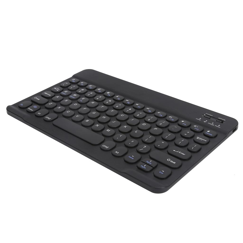 Wireless Bluetooth Keyboard Tablet Smartphone Computer Accessories Round Cap 10inBlack