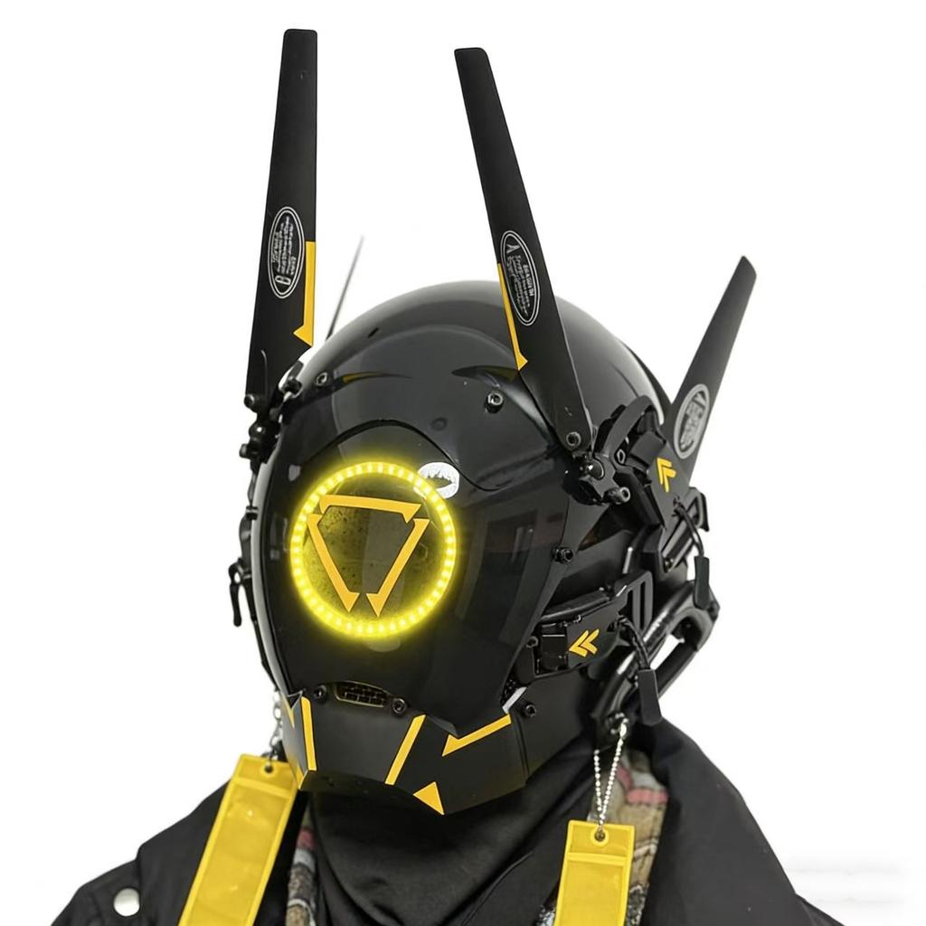 Cyberpunk Commander COS Helmet, Mechanical Armor, Technological Bar Gathering led Mask, Robot Mask