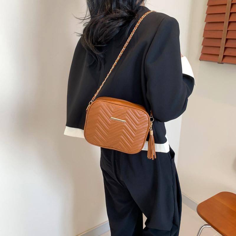 Trendy Simple Solid Color Small Round Bag Fashionable Chic Crossbody For Women