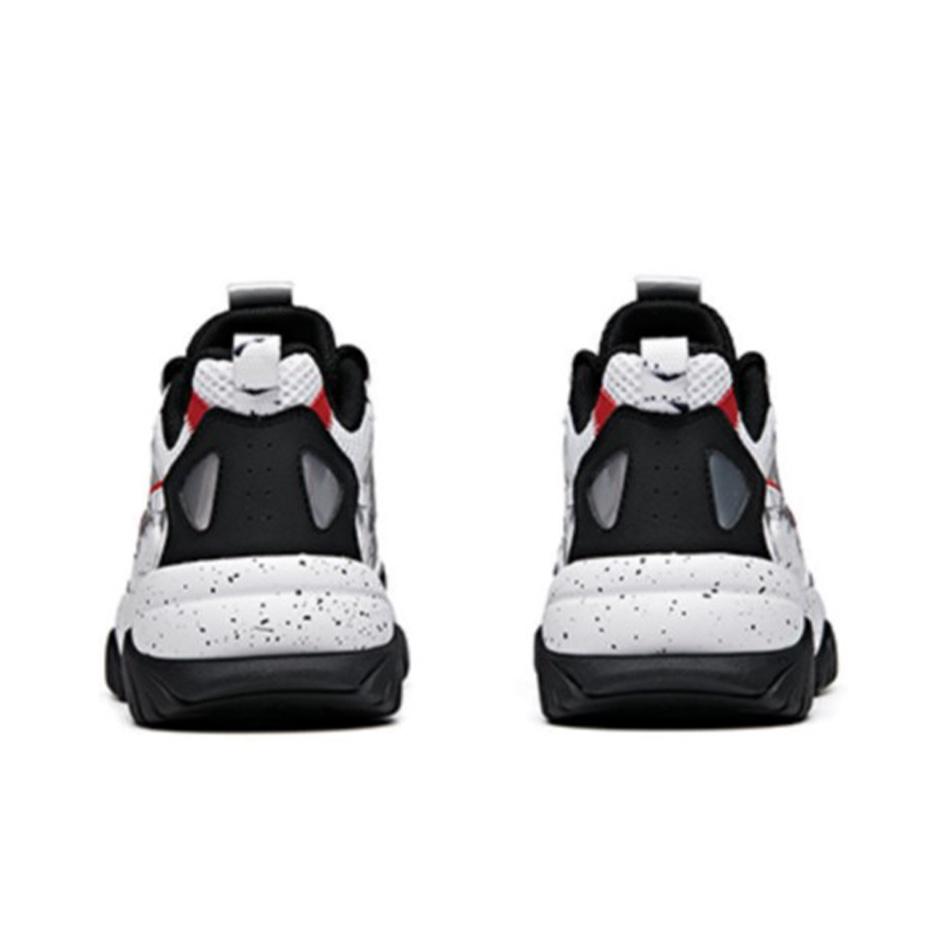 Anta Mesh Synthetic Leather Shock Absorbing Non-Slip Wear-Resistant Lightweight Low-Top Dad Shoes Women sneaker Black White Red 922027033-4