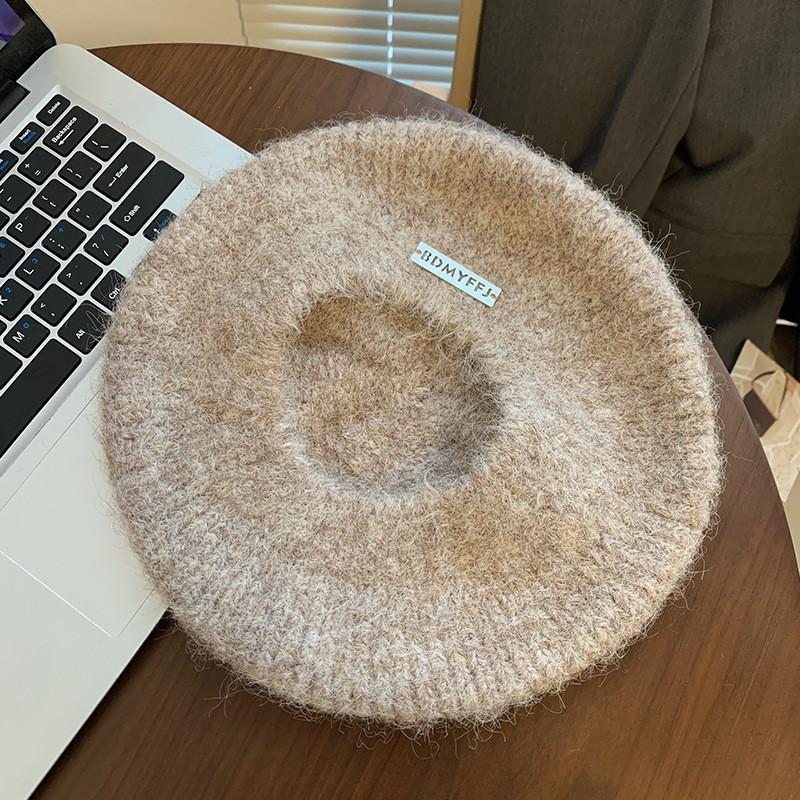 Beret Mohair Elegant For Women Stylish Winter Warmth Large Fit Hat