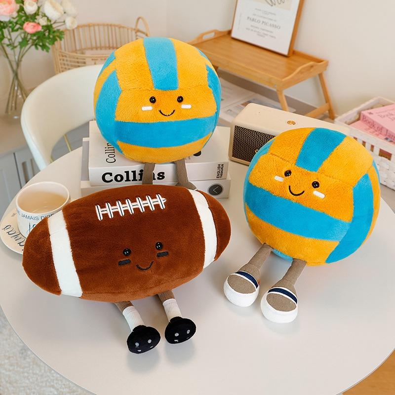 Kreative Niedliche Ausdruck Volleyball Puppe Plüschtier Rugby Puppe Kinder Beruhigen Stoffpuppe Geburtstag