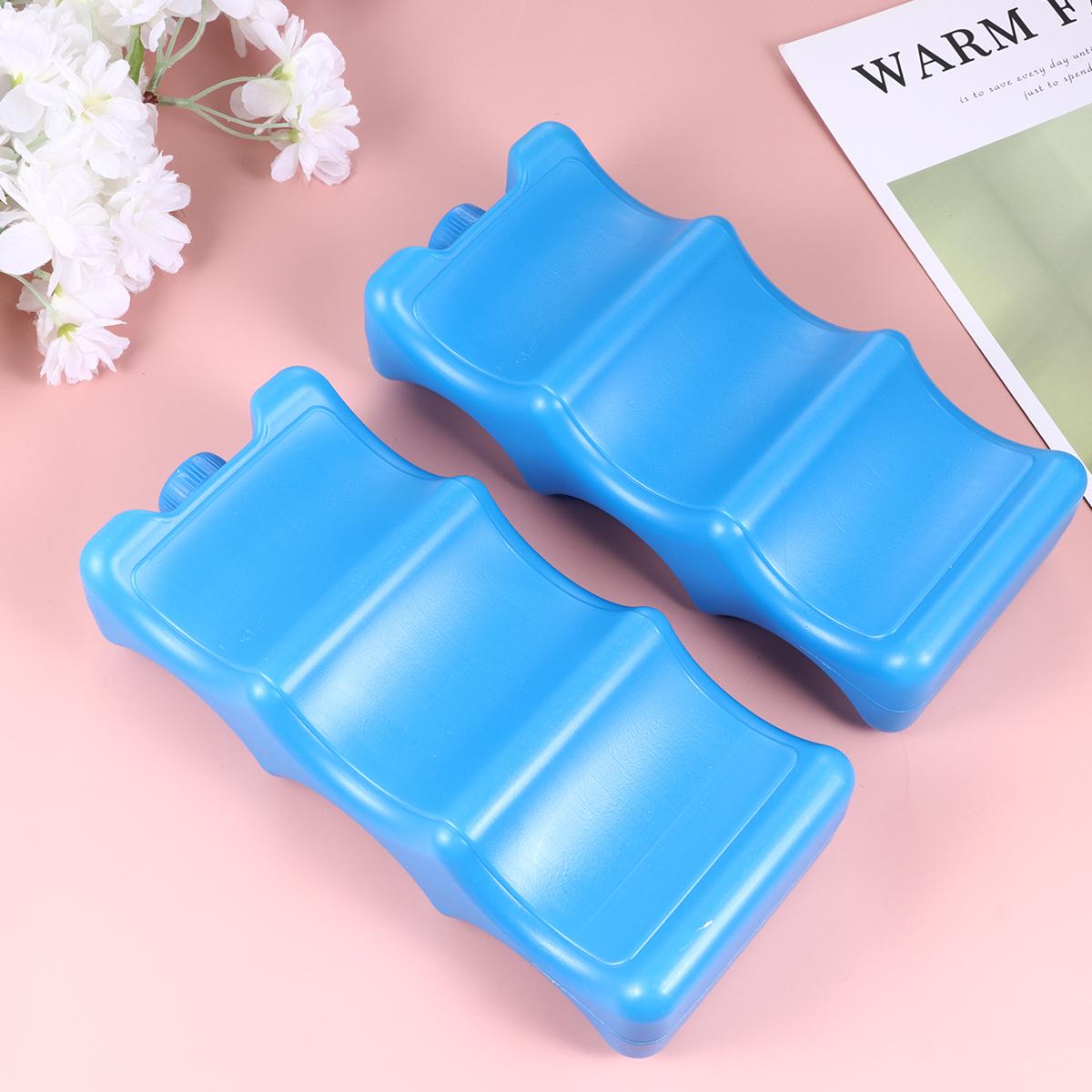 

2 Pcs Breast Milk Cooler Ice Container Ultra Thin Kitchen Storage Food Containers Blue 21.4x9.6cm