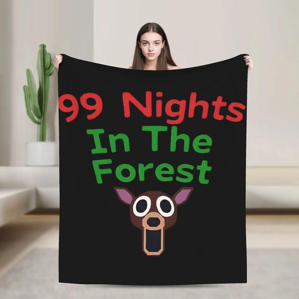 99 Nights in the Forest Survival Games Blankets Flannel Super Warm Throw Blankets for Sofa Couch Bedroom Quilt  Portable Picnic