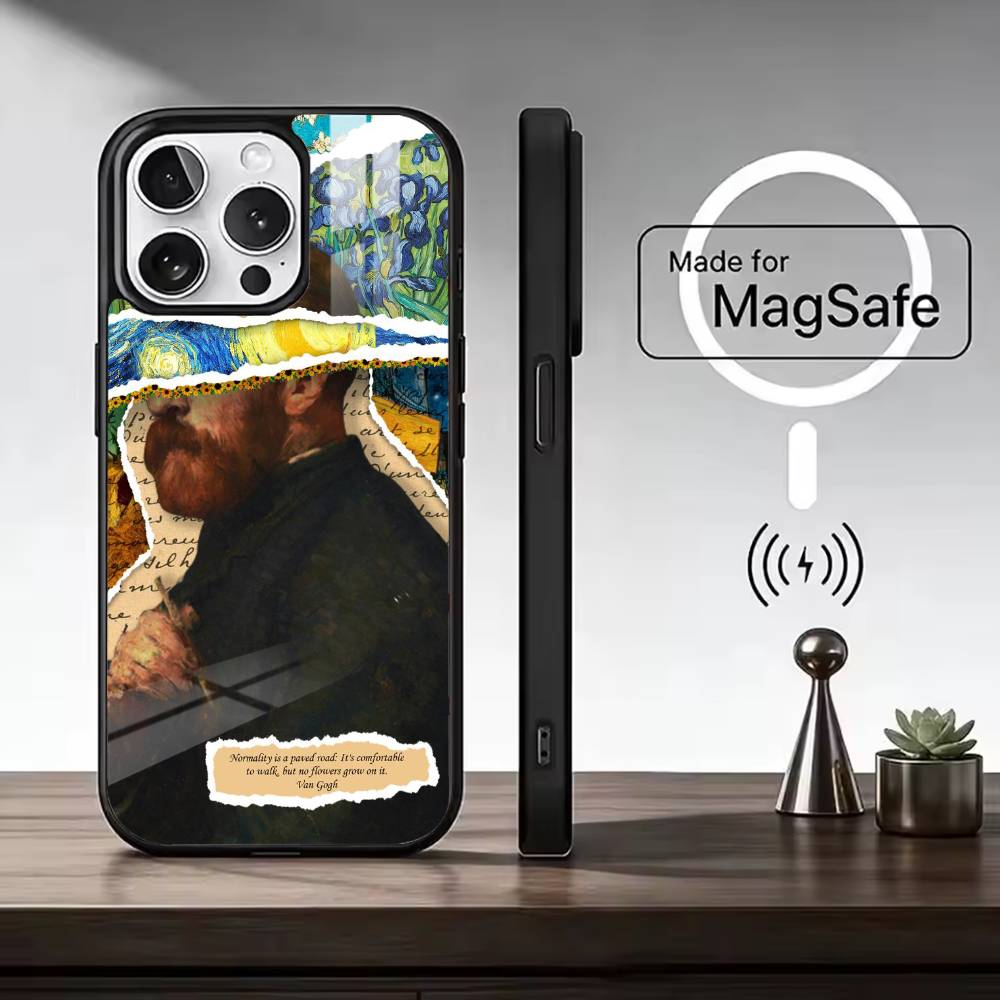 Van Gogh A-Art Aesthetic Phone Case For iPhone17,16,15,14,13,12,11 Plus,Pro Magnetic For Magsafe Wireless Charging
