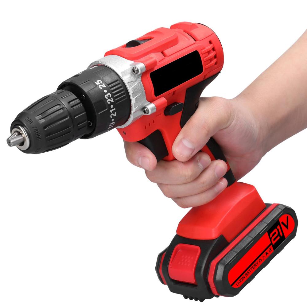 Household 3in1 Multifuctional Electric Drill Handheld Lithium Screwdriver 21V Impact Drill Brushed