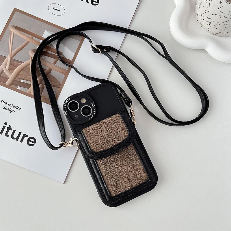 

Iphone17Plus Wallet Crossbody Rope Strap Mobile Phone Case For Apple 17 Wallet 15 Card Bag 13 Protective Case iPhone 7/8/SE 2020