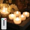 LED Flameless Candles with Remote Control Flickering Waterproof Electric Candle LED Tealights for Halloween Christmas Home Decor