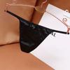 Intimates New Low Waist Pearl Sexy Women Briefs Satin Women Thongs T-Back Panties Bow Lingerie