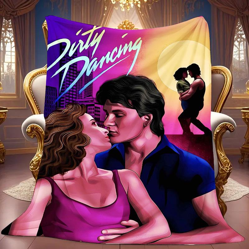 1Pc DirtyDancing Print Flannel Blanket, High quality Comfortable for All Seasons, Home Decor, Warmth and Comfort, Perfect for Christmas Gifts