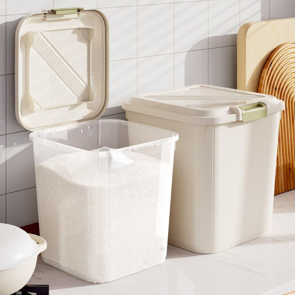 Insect Proof Pet Food Container with Wheel Rice Dispenser Durable Pet Food Storage Jar Flour
