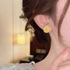 Fashion Gold Rose Stud Earrings for Women's High-end Sense of Trendy and Cool Personality Earrings, Versatile High-end Simple Ear Jewelry Wholesale
