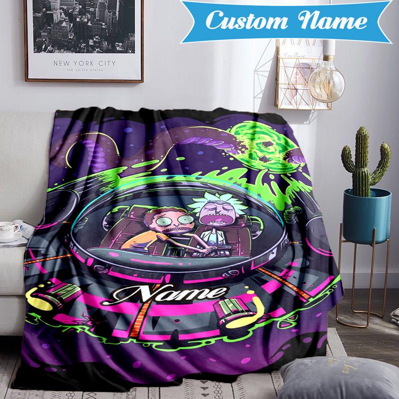 Custom Name Alien Adventure Space Blanket Lightweight Ideal Bedding Blanket Perfect for Travel, Camping, Living Rooms, Sofas, Christmas gift