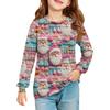 Girls' Long Sleeve Blouse - Round Neck Soft Waist Tunic