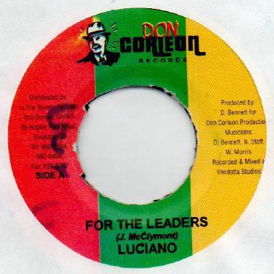 

7inch Record LUCIANO - For The Leaders NONE Don Corleon Rec 2004 Jamaica Reggae, Ska & Dub Used
