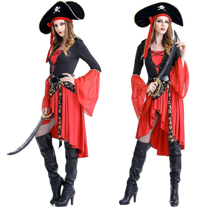 Breathable Women Adult Pirate Costume With Exquisite Workmanship For Parties