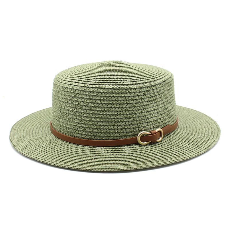 Spring And Summer Straw Hat Women'S Summer Flat Top Top Top Hat Seaside Vacation Beach Hat Internet Celebrity Straw Hat Sun Hat