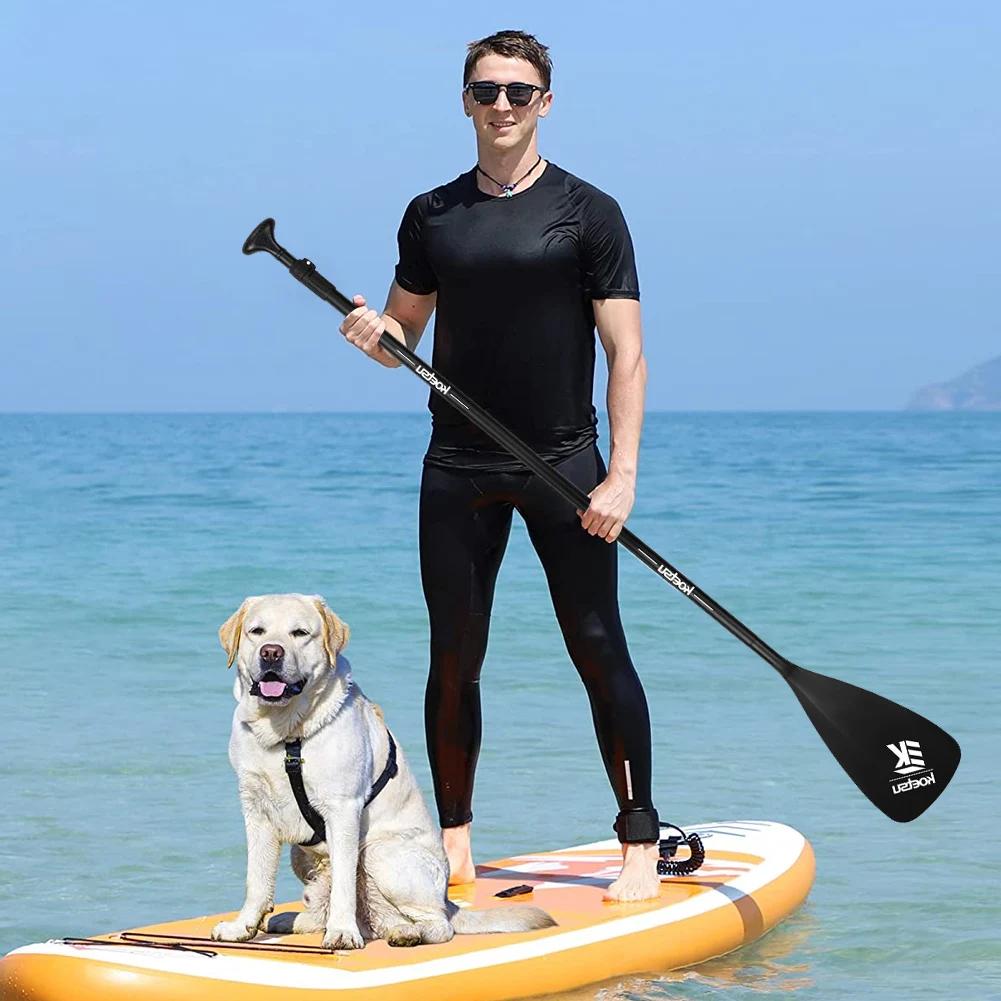 3-Piece One Way Paddle Adjustable Length Double Head Paddle Aluminum Alloy Detachable SUP Paddle for Outdoor Water Sports