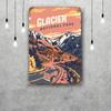 Nationalpark Glacier Lustiges Bar Metallschild Retro Plakette Vintage Schild Alkohol Trinker Kneipe Club Küchenwanddekoration