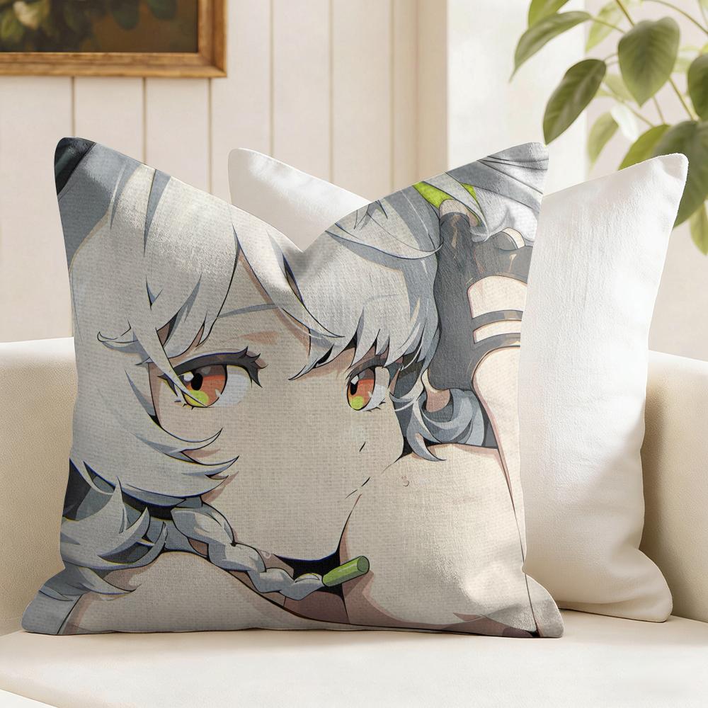 Zenless Zone Zero Anby Demara Cushion Cover Eco Linen Pillow Case DoubleSided Print Breathable Durable Zipper Home Decor Gift