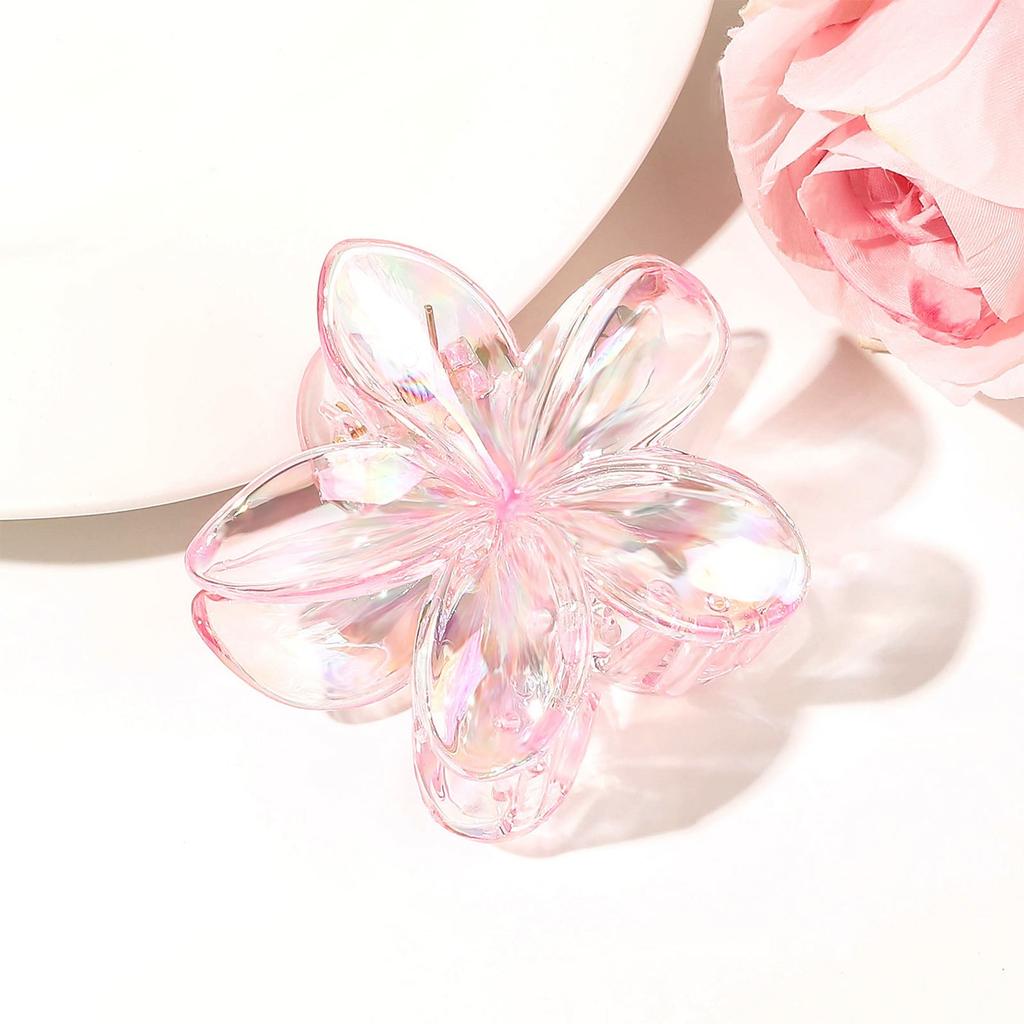 Große, hochwertige Haarspange mit Farbverlauf und Plumeria-Blume (1 Stück)