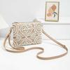 Yogodlns Korean Versatile Crossbody Crochet Bag, New Straw Woven Bag, Zipper Closure, Retro Casual Beach Flower Women's Bags