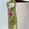 Zinc Zinc Alloy Crystal Grape Phone Chain Elegant Gradient Beads Woven Pendant  Backpack