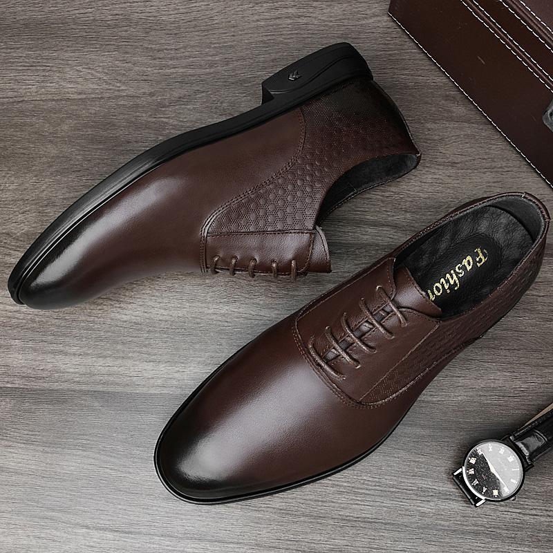 Fashion Genuine Leather Oxford Fotwear High Quality Mens Dress Shoes New Fashion Wedding Party Formal Shoes Lace Up Male Business Shoes