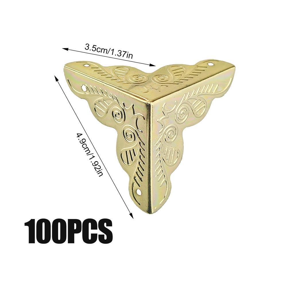 100PCS Retro Box Corner Protectors Decorative Box Corner Guard Elegant Corner Protectors for Wooden Steps Stair Dust Corners