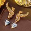 Enamel Relief National Style New Chinese Plum Blossom Earrings Medieval Vintage Gorgeous Retro Old Earrings
