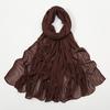 Crinkle Muslim Women Hijab Wrinkle Rayon Headscarf Solid Color Women's Turban Plain Viscose Cotton Musulman Femme Shawl Ramanda