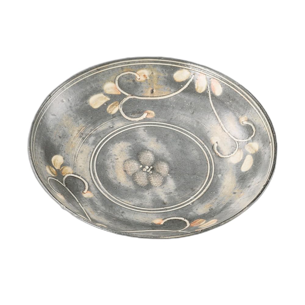 

Black brushed floral plate Medium plate [22×3.5cm]