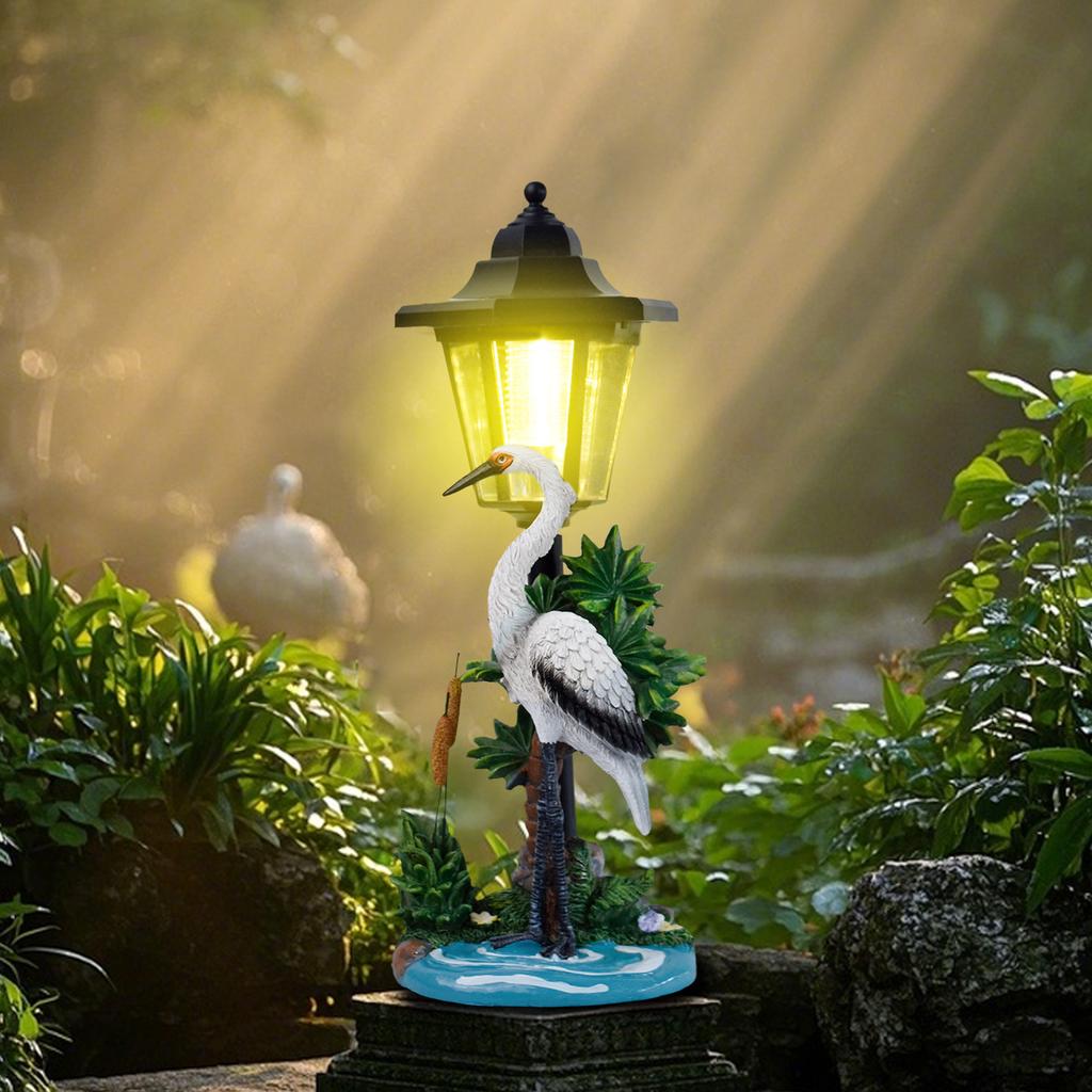 JYL TS/118,Flamingo Crane Resin Solar Outdoor Light for Home Garden Path Corridor Sculpture Lamp
