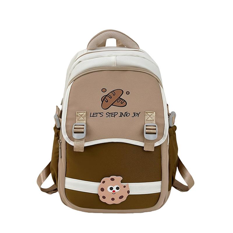 New Student Large Capacity Backpack Fashionable Junior High School College School School Bag Casual Contrast Backpack for Class