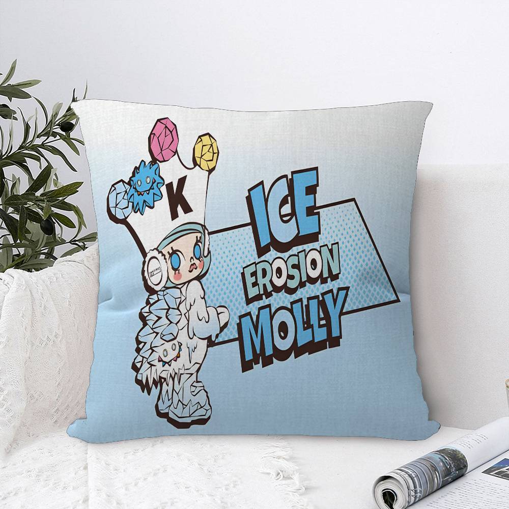 

P-POP M-MART M-Molly Anime Pillowcase Toon Gift Cushion Cover Bedroom Home Sofa Chair Seat Decor Pillow Case 12x12Inch