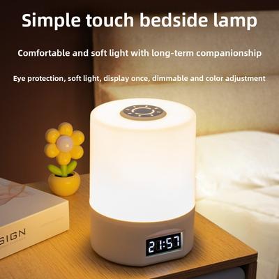 Gift Rechargeable LED Night Light Table Tricolor Dimmable Touch Bedside Lamp Mini Eye Care Sleep Lamp Dormitory