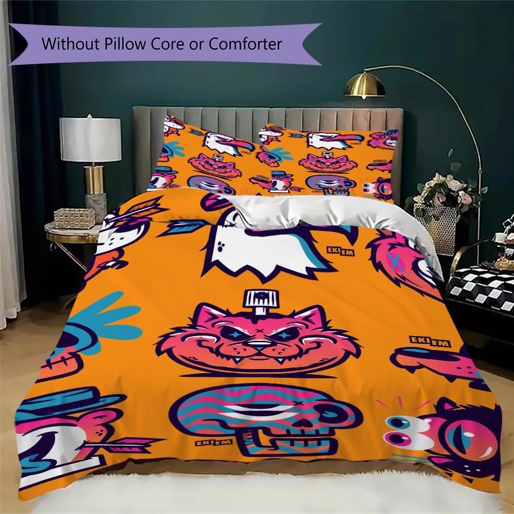 Lively Digital Print Pattern Bedding,Quilt Set Quilt Cover Pillowcase Home Birthday Gift (1*duvet Cover+2*pillowcase,without core)ZSJT0917225