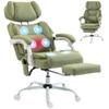 High Back Vibration Massage Office Chair Heated Reclining Computer Chair w/ Adjustable Height, Swivel Wheels, Lime Green