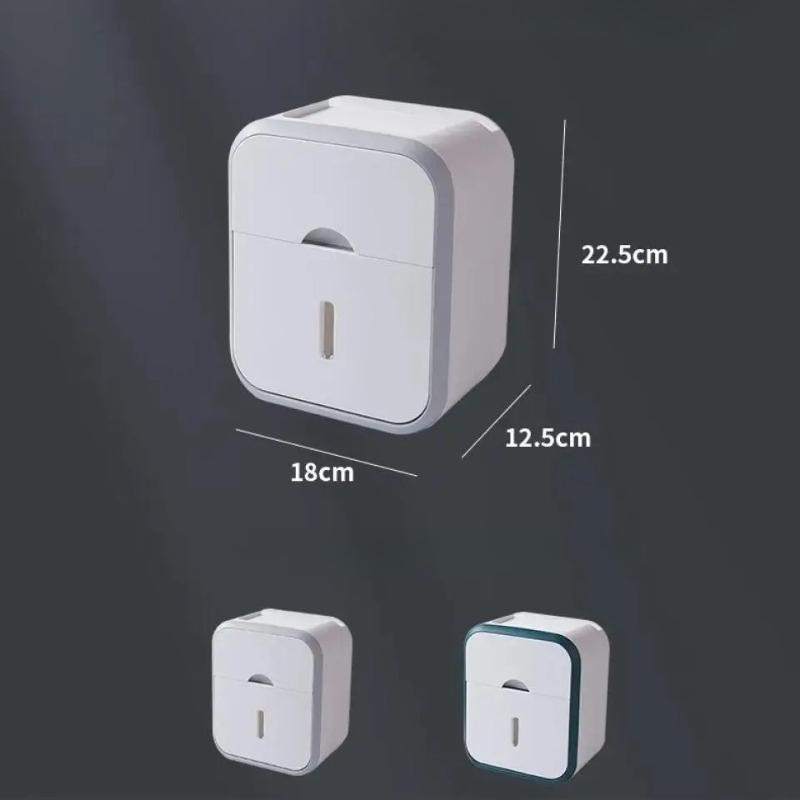 Opbergdoos Toiletpapier Organizer Waterdicht Hoge Capaciteit Stofdicht Zonder Boren Wandmontage Rolpapier Badkamer Huishoudelijke Benodigdheden